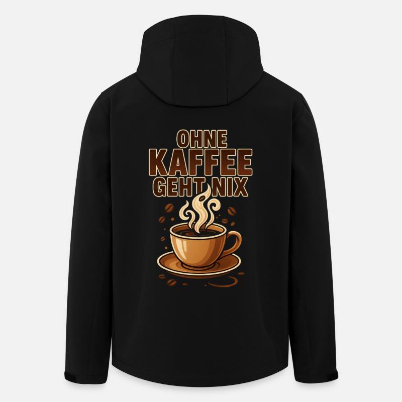 Ohne Kaffee geht nix Kaffeeliebhaber & Kaffeefans - Recycelte Männer Softshell-Jacke von Stanley/Stella - Schwarz