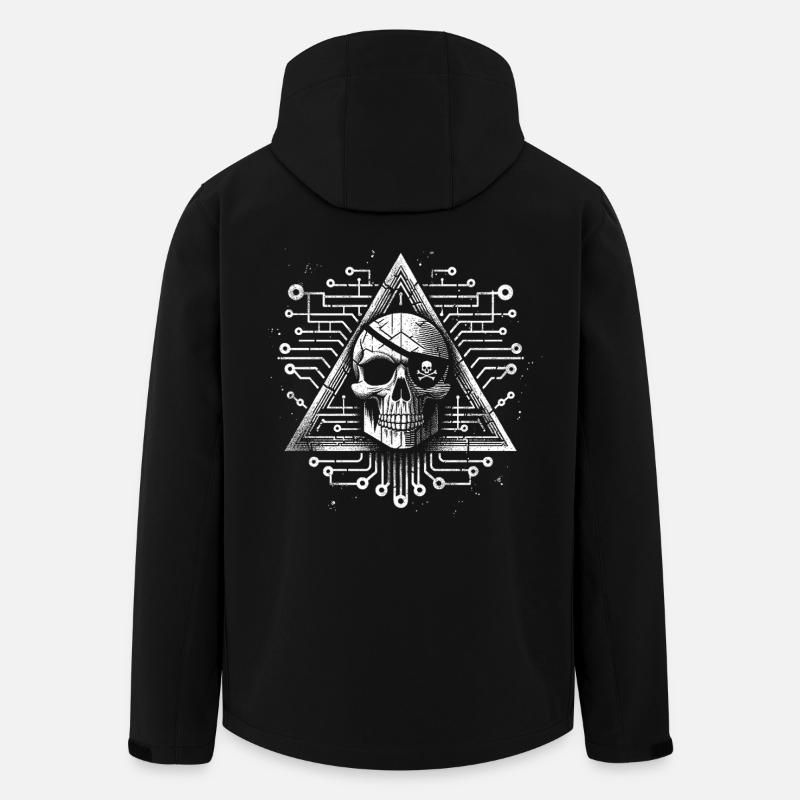 Digital Skull Triangle Design - Men’s Recycled Softshell Jacket by Stanley/Stella - black