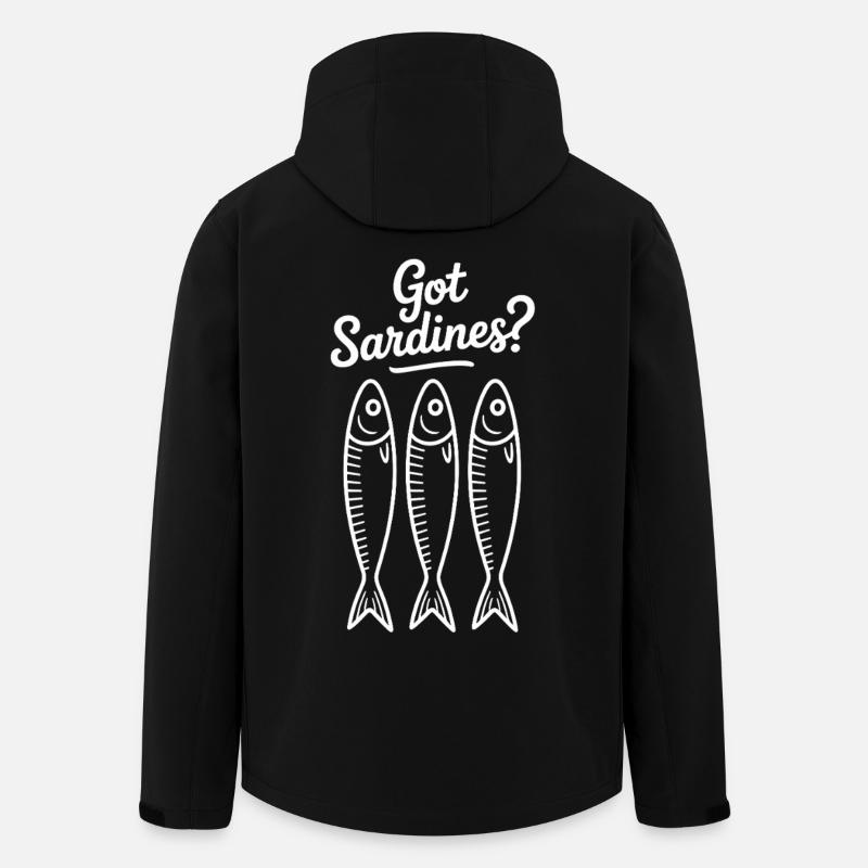 Sardines illustration with humor - Men’s Recycled Softshell Jacket by Stanley/Stella - black