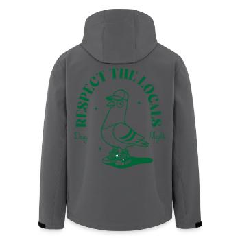 Vogel Sneaker Mascot with Cap - Men’s Recycled Softshell Jacket by Stanley/Stella - black - Back - AI Model Male 185 light (185cm)
