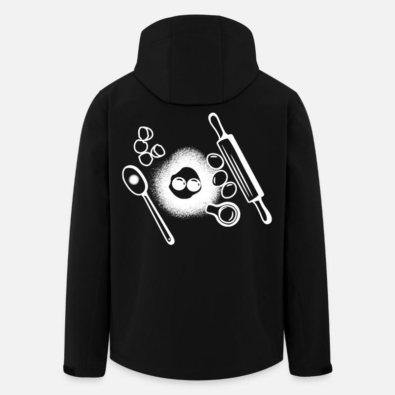 Baking Ingredients Drawing - Men’s Recycled Softshell Jacket by Stanley/Stella - black