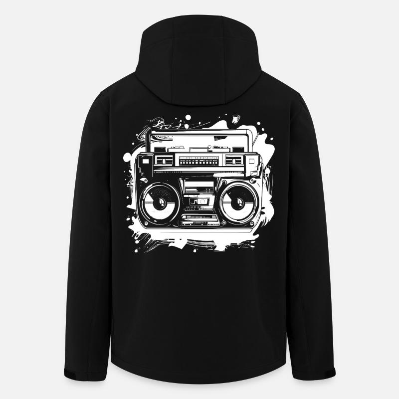 Hip Hop Music Drawing - Men’s Recycled Softshell Jacket by Stanley/Stella - black