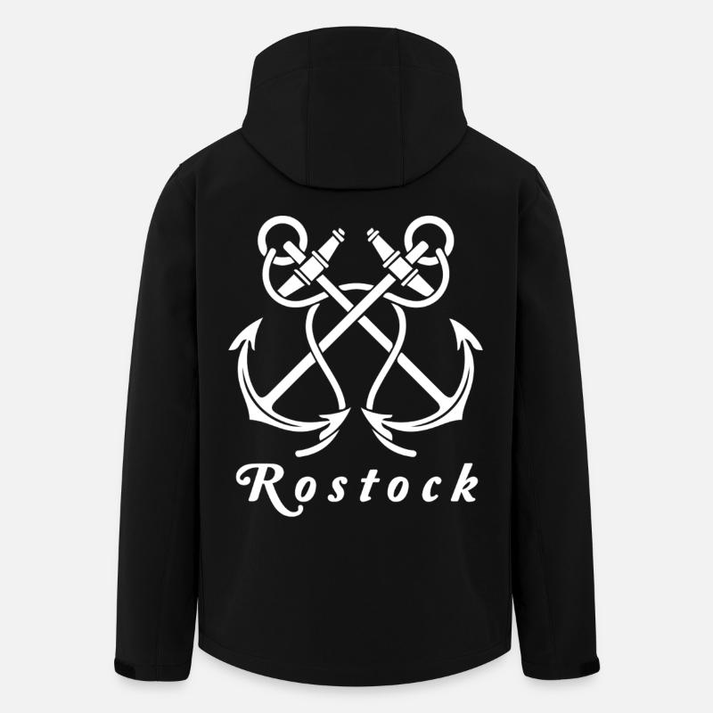 Rostock Ankerliebe - Recycelte Männer Softshell-Jacke von Stanley/Stella - Schwarz