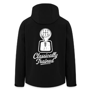 Retro Stick Driver Classically Trained Manual - Men’s Recycled Softshell Jacket by Stanley/Stella - black - Back - AI Model Male 185 light (185cm)