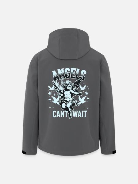Engel-T-skjorte unisex Engler kan ikke vente VintageTee - Softshelljakke herre i resirkulert polyester Stanley/Stella - svart