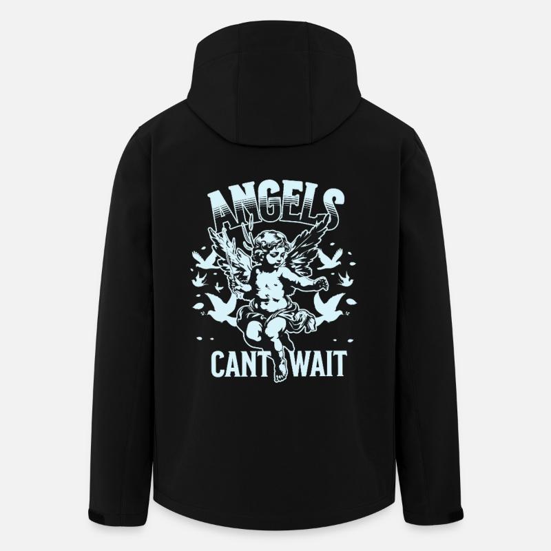 Engel T-Shirt Unisex Angels Can’t Wait VintageTee - Recycelte Männer Softshell-Jacke von Stanley/Stella - Schwarz