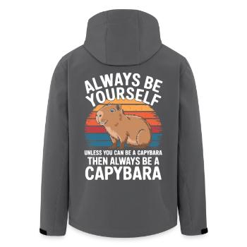 Always Be Yourself Unless You Can Be a Capybara - Men’s Recycled Softshell Jacket by Stanley/Stella - black - Back - AI Model Male 185 light (185cm)