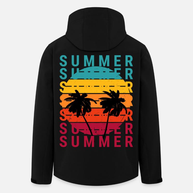 Summer sunset with palm trees - Men’s Recycled Softshell Jacket by Stanley/Stella - black