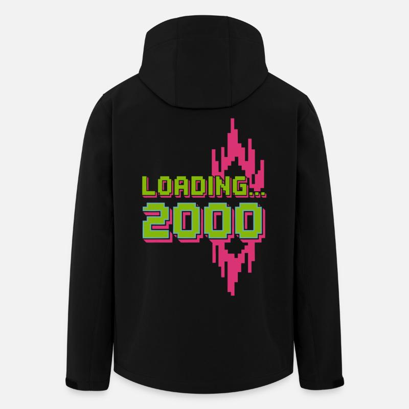Retro Pixel Loading 2000 Design - Recycelte Männer Softshell-Jacke von Stanley/Stella - Schwarz