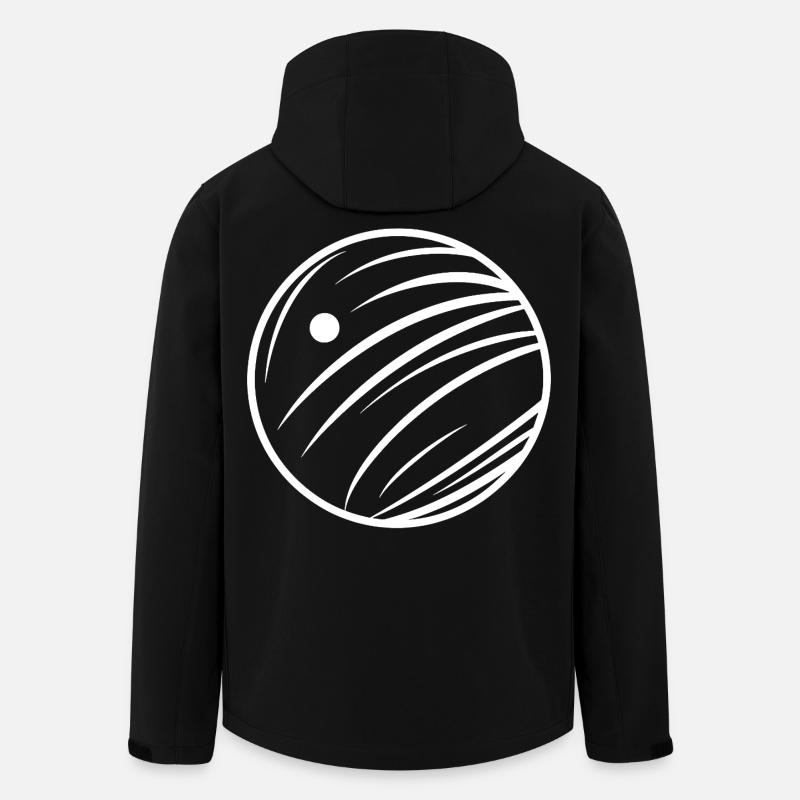 Croquis de bowling - Veste softshell homme en polyester recyclé Stanley/Stella - noir