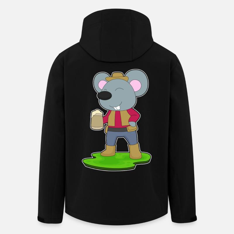 Maus Bierkrug Bier - Recycelte Männer Softshell-Jacke von Stanley/Stella - Schwarz