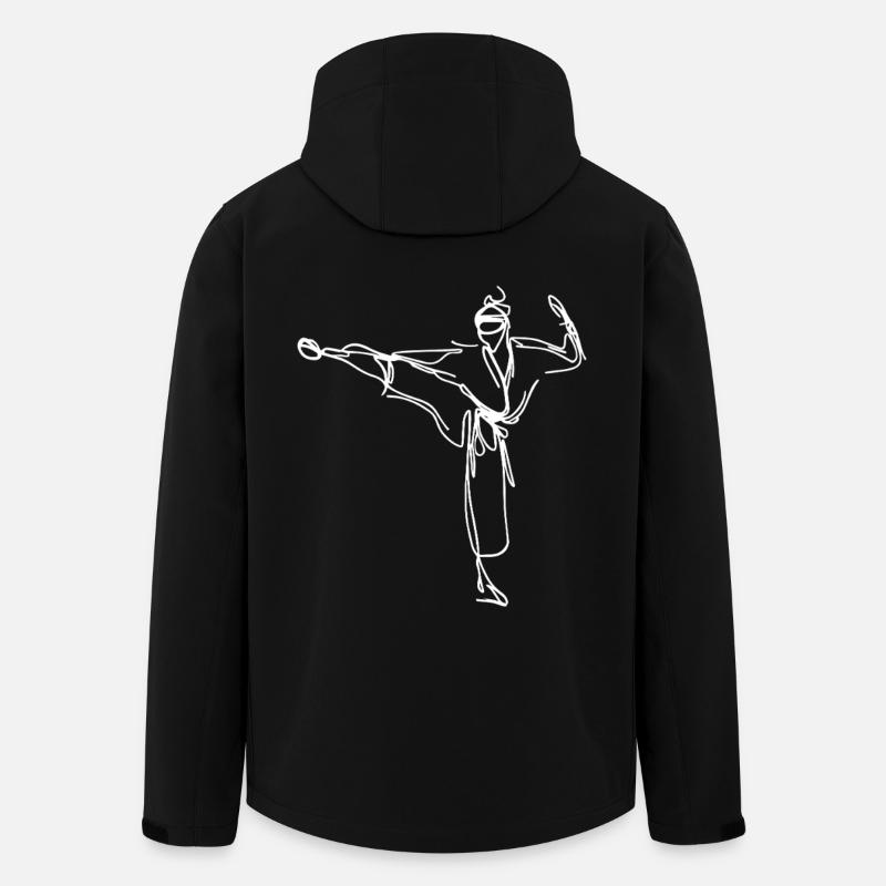 Karateka Skizze - Recycelte Männer Softshell-Jacke von Stanley/Stella - Schwarz