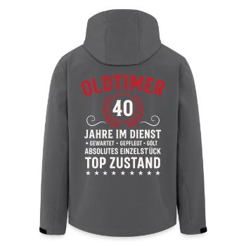 Anniversaire de l’entreprise 40 ans Anniversaire - Veste softshell homme en polyester recyclé Stanley/Stella - noir - Dos - AI Model Male 185 light (185cm)