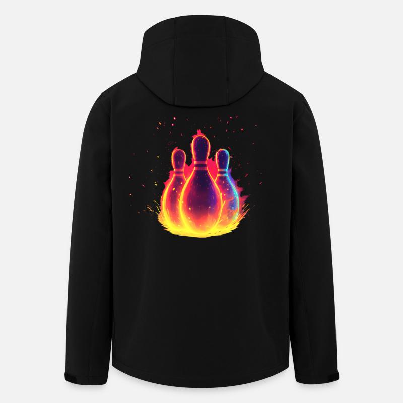 Retro Bowling - Recycelte Männer Softshell-Jacke von Stanley/Stella - Schwarz