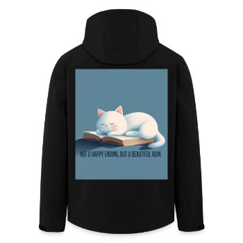 BookTok Aesthetic – Chat endormi et belle ruine - Veste softshell homme en polyester recyclé Stanley/Stella - noir - Dos - AI Model Male 185 light (185cm)