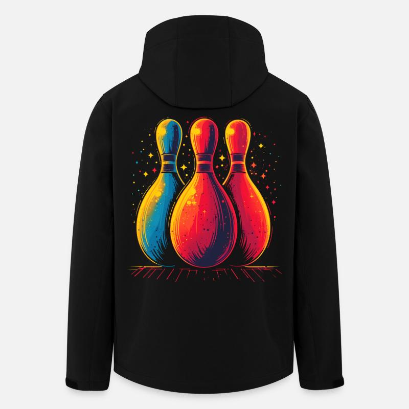 Bowling Retro Look - Recycelte Männer Softshell-Jacke von Stanley/Stella - Schwarz