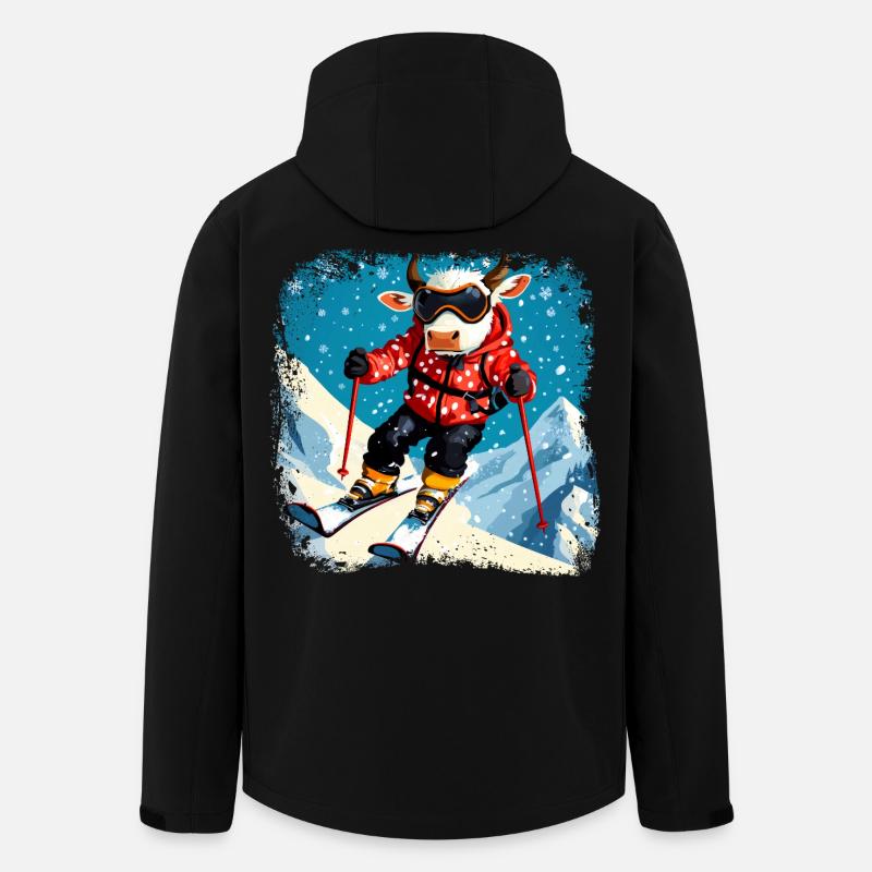 Ski Kühe - Recycelte Männer Softshell-Jacke von Stanley/Stella - Schwarz