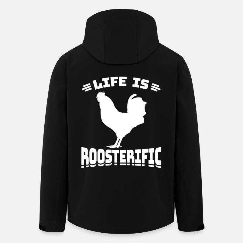 Life is Roosterific - Recycelte Männer Softshell-Jacke von Stanley/Stella - Schwarz