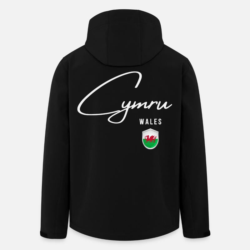 Wales, minimalistisches, elegantes Design - Recycelte Männer Softshell-Jacke von Stanley/Stella - Schwarz