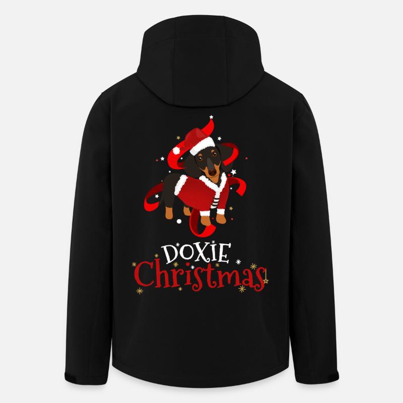 Doxie Dackel Hund Weihnachten - Recycelte Männer Softshell-Jacke von Stanley/Stella - Schwarz