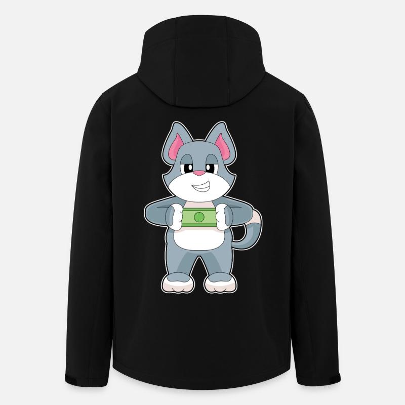 Billet de banque chat - Veste softshell homme en polyester recyclé Stanley/Stella - noir