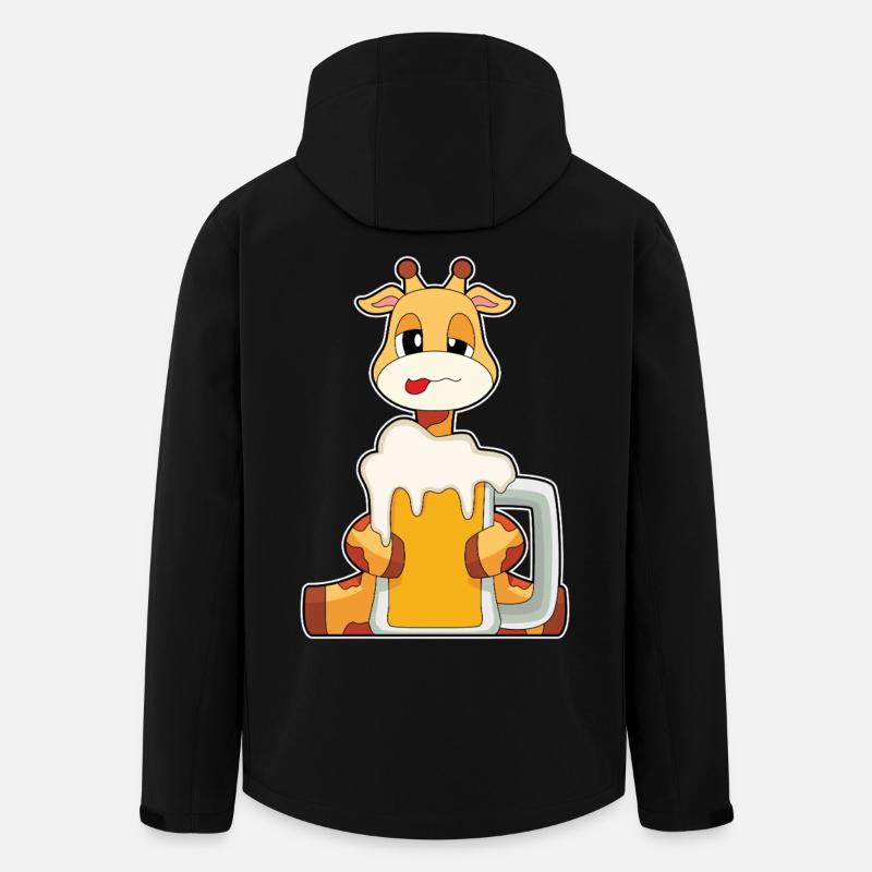 Giraffe Bierkrug Bier - Recycelte Männer Softshell-Jacke von Stanley/Stella - Schwarz
