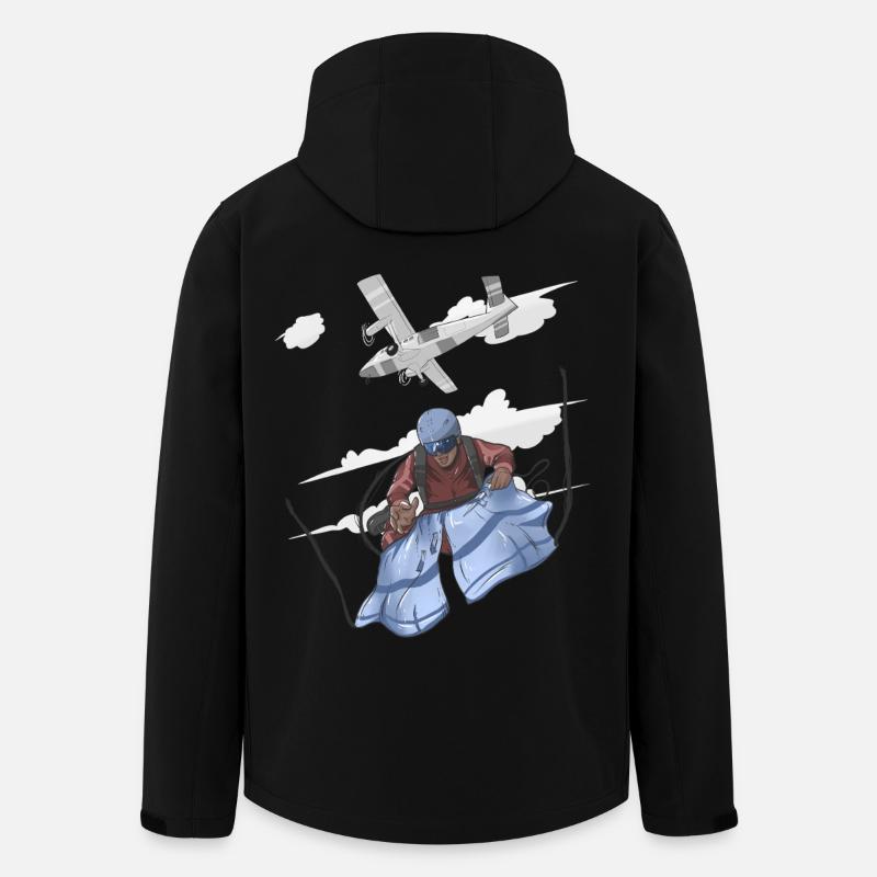 Luftschirmsprung Pilot Illustration - Recycelte Männer Softshell-Jacke von Stanley/Stella - Schwarz
