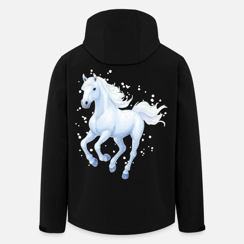 Horse with snowflakes - Men’s Recycled Softshell Jacket by Stanley/Stella - black