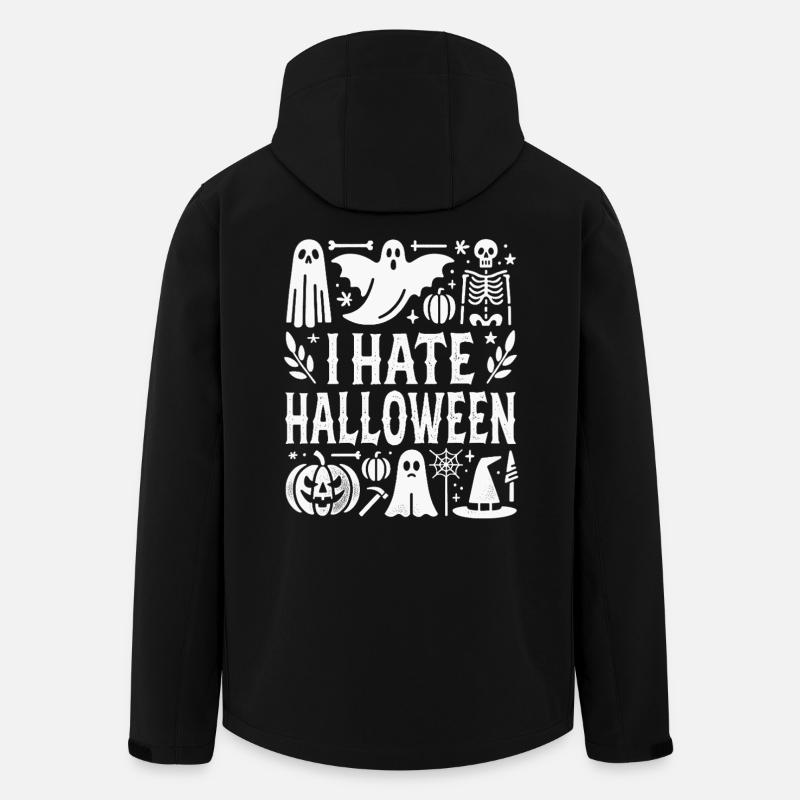 Horror-inspiriertes Halloween-Geister-Skelett-Design - Recycelte Männer Softshell-Jacke von Stanley/Stella - Schwarz