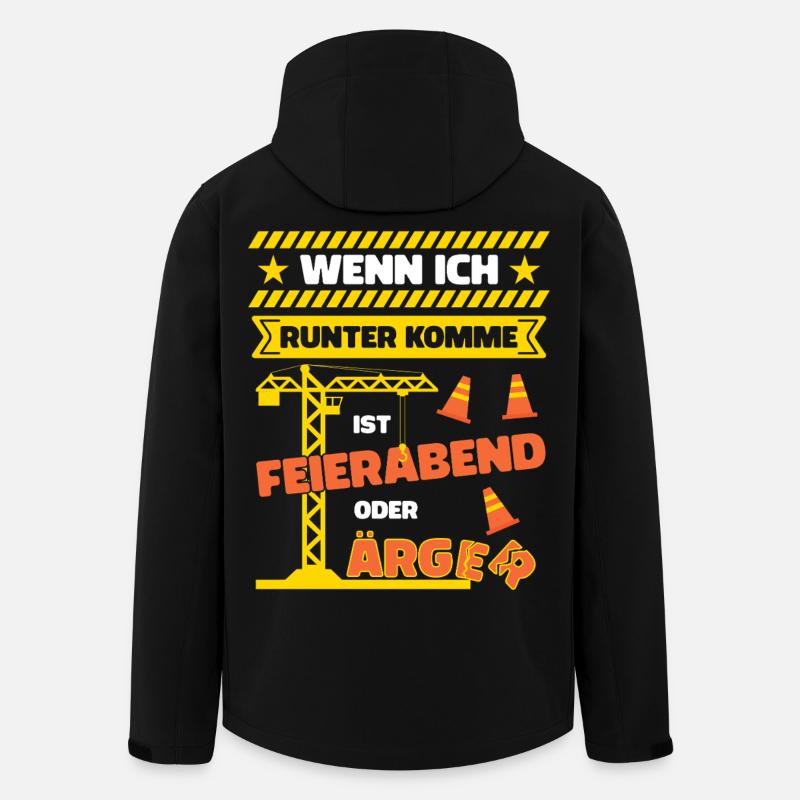 Kranfahrer Kranführer Spruch Feierabend Ärger - Recycelte Männer Softshell-Jacke von Stanley/Stella - Schwarz