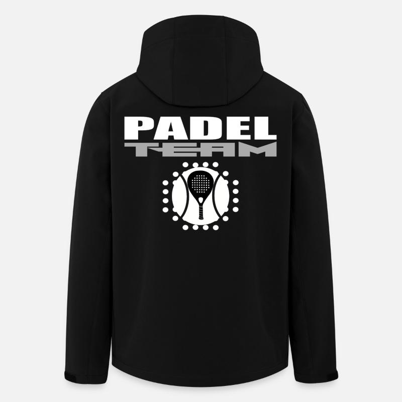 Padelschläger-Design mit modernem Stil - Recycelte Männer Softshell-Jacke von Stanley/Stella - Schwarz