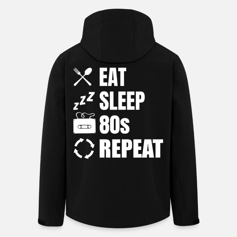 Manger dormir 80s Répéter - Veste softshell homme en polyester recyclé Stanley/Stella - noir
