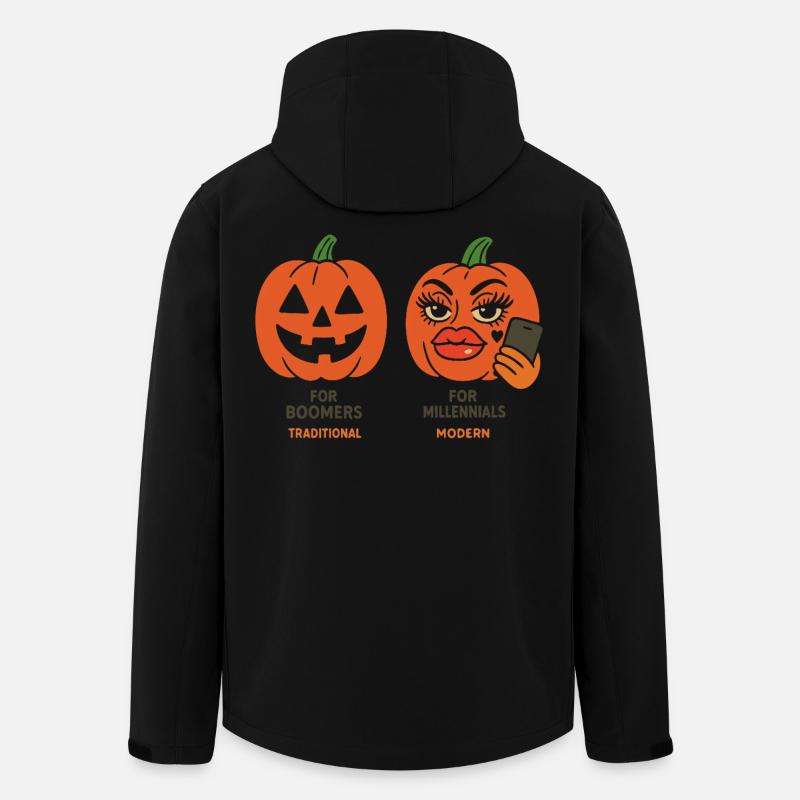 Expressive Halloween Pumpkin Designs - Men’s Recycled Softshell Jacket by Stanley/Stella - black