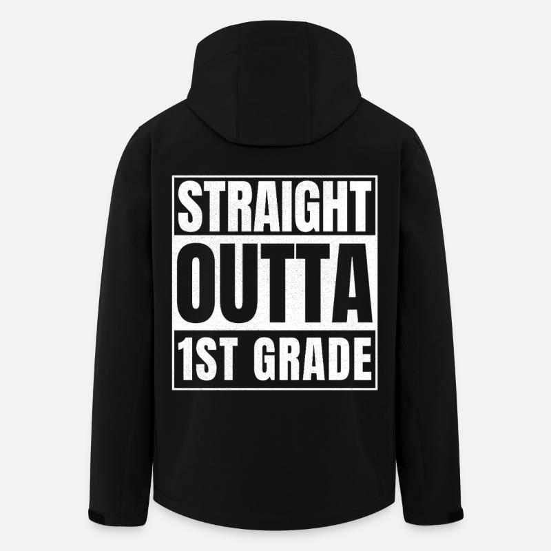 STRAIGHT OUTTA First Grade - Men’s Recycled Softshell Jacket by Stanley/Stella - black