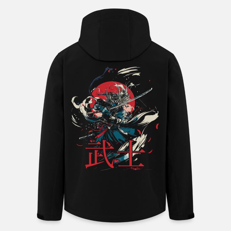 samurai warrior japanese designs - Men’s Recycled Softshell Jacket by Stanley/Stella - black