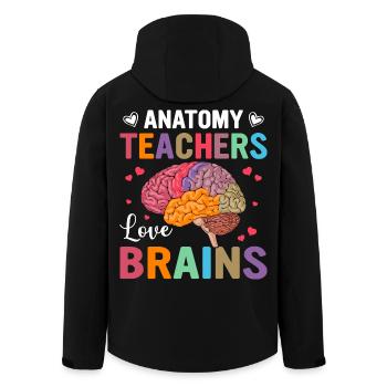 Anatomy teacher loves brains – colorful design - Men’s Recycled Softshell Jacket by Stanley/Stella - black - Back - AI Model Male 185 light (185cm)