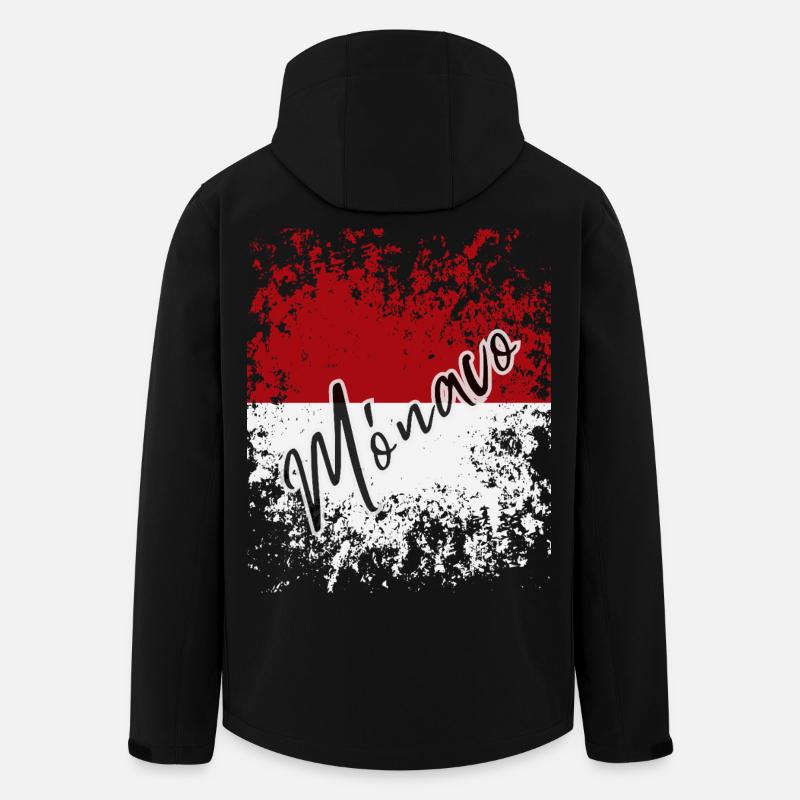 Monegaskische Flagge, ich liebe Monaco - Recycelte Männer Softshell-Jacke von Stanley/Stella - Schwarz