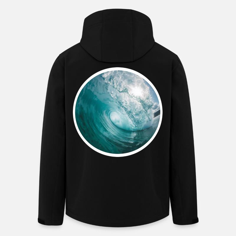 Wellenbewegung Meereskunst - Recycelte Männer Softshell-Jacke von Stanley/Stella - Schwarz