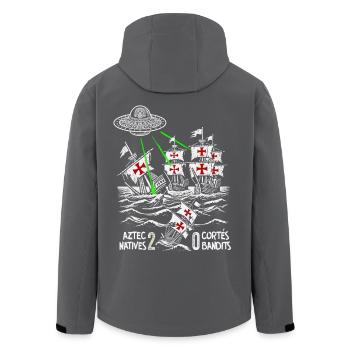 Aztec Maritime Battle Alternative History Design - Men’s Recycled Softshell Jacket by Stanley/Stella - black - Back - AI Model Male 185 light (185cm)