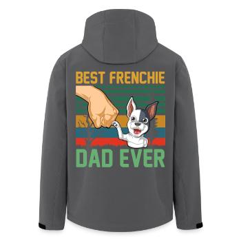 Bester Frenchie-Vater aller Zeiten – Lustige französische Bulldogge - Recycelte Männer Softshell-Jacke von Stanley/Stella - Schwarz - Hinten - AI Model Male 185 light (185cm)