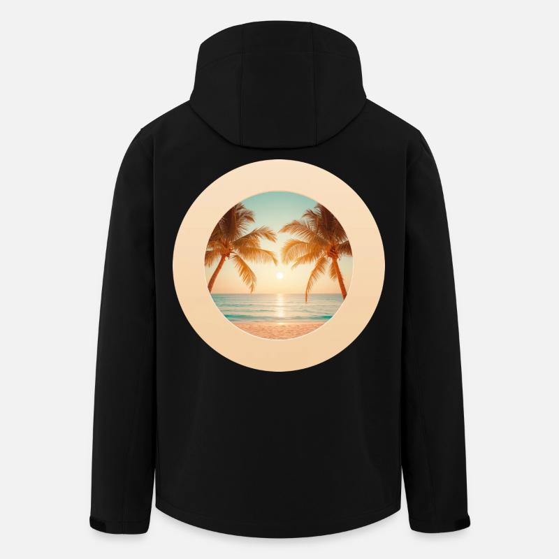 Sunset on the palm beach - Men’s Recycled Softshell Jacket by Stanley/Stella - black