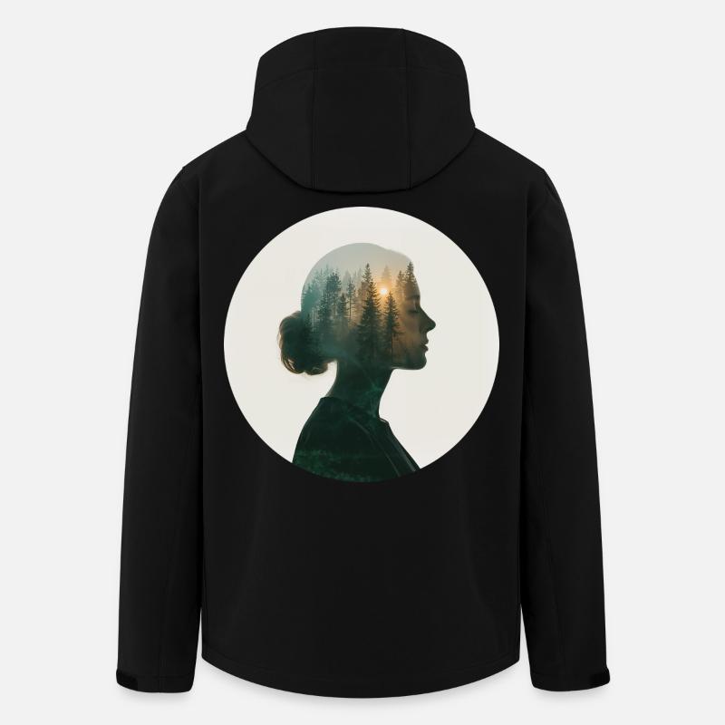 Waldträume in Frauenprofil - Recycelte Männer Softshell-Jacke von Stanley/Stella - Schwarz
