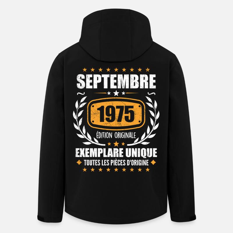 September 1975 Unikat - September 1975 - Recycelte Männer Softshell-Jacke von Stanley/Stella - Schwarz
