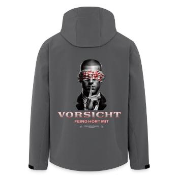 Witziges Schweigegelübde - Recycelte Männer Softshell-Jacke von Stanley/Stella - Schwarz - Hinten - AI Model Male 185 light (185cm)