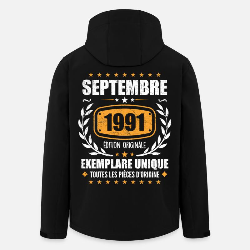 September 1991 Unikat - September 1991 - Recycelte Männer Softshell-Jacke von Stanley/Stella - Schwarz
