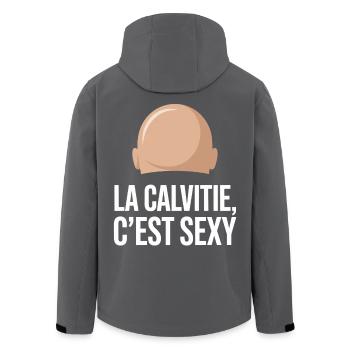 Baldness is Sexy Bald Humor Funny Gift - Men’s Recycled Softshell Jacket by Stanley/Stella - black - Back - AI Model Male 185 light (185cm)