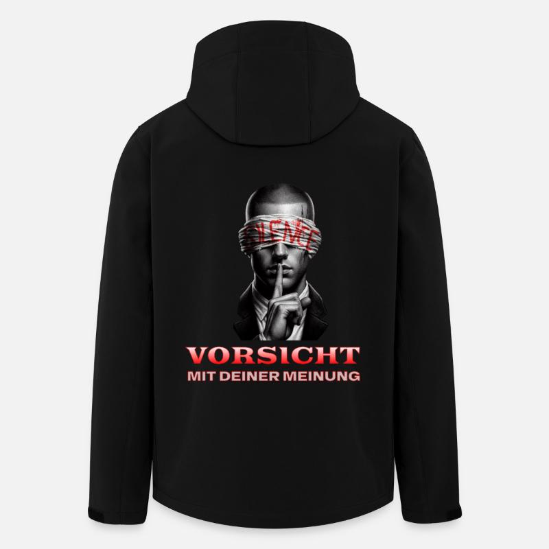 Vorsicht, Subtile Botschaft mit Augenbinde - Recycelte Männer Softshell-Jacke von Stanley/Stella - Schwarz