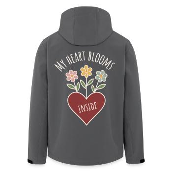 Fleurs en forme de cœur avec un dicton positif - Veste softshell homme en polyester recyclé Stanley/Stella - noir - Dos - AI Model Male 185 light (185cm)