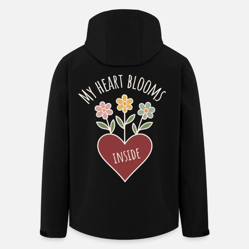 Herzblumen mit Positivspruch - Recycelte Männer Softshell-Jacke von Stanley/Stella - Schwarz