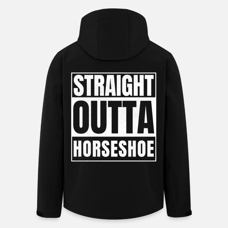STRAIGHT OUTTA HORSESHOE - Men’s Recycled Softshell Jacket by Stanley/Stella - black
